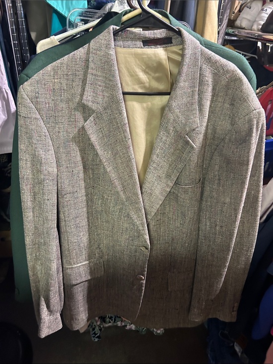 Engkish manor Other - Men's Light Gray Textured Sport Coat - Classic Single-Breasted Blazer